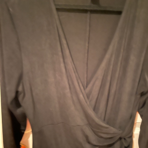 Black Chico’s dress size 2 Surplus front side knot long sleeve lightweight - Picture 3 of 7